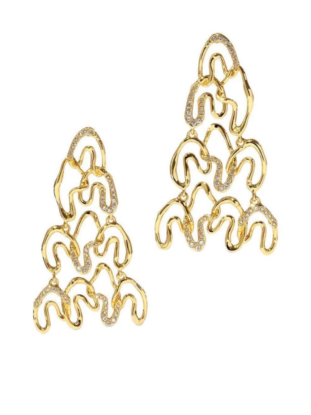 Alexis Bittar Gold-Tone Crystal Link Drop Earrings - Women Jewelry